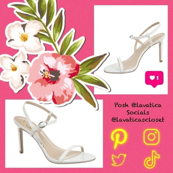 ✨Bridal Must-Have! White Sam Edelman Croc Vegan Heels – Size 10 | Wedding Ready✨ - Picture 4 of 7